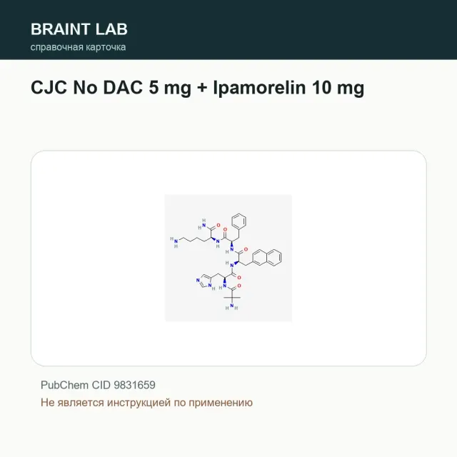 Упаковка CJC No DAC 5 mg + Ipamorelin 10 mg